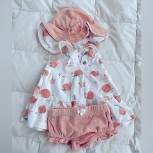 Rabbit Bear by Emily and Oliver dress, bloomers and hat set 👗